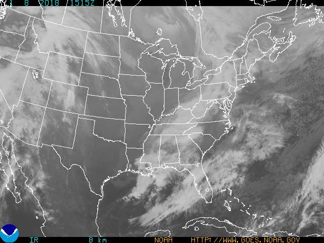 Current Goes east infra red conus sector image
