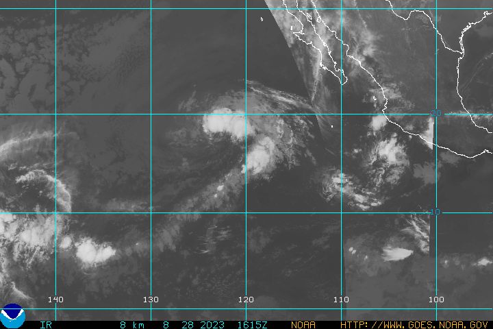 Pacific hurricane satelite images and latest forescast